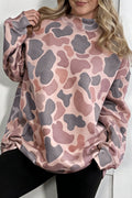 Multicolour Camouflage Western Style Pullover Sweatshirt