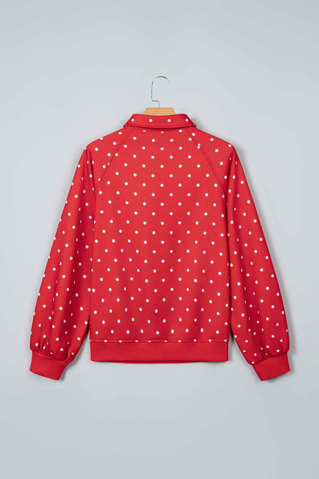 Pink Polka Dot Print Sweatshirt