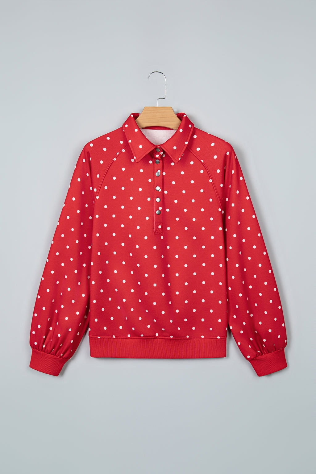 Pink Polka Dot Print Sweatshirt