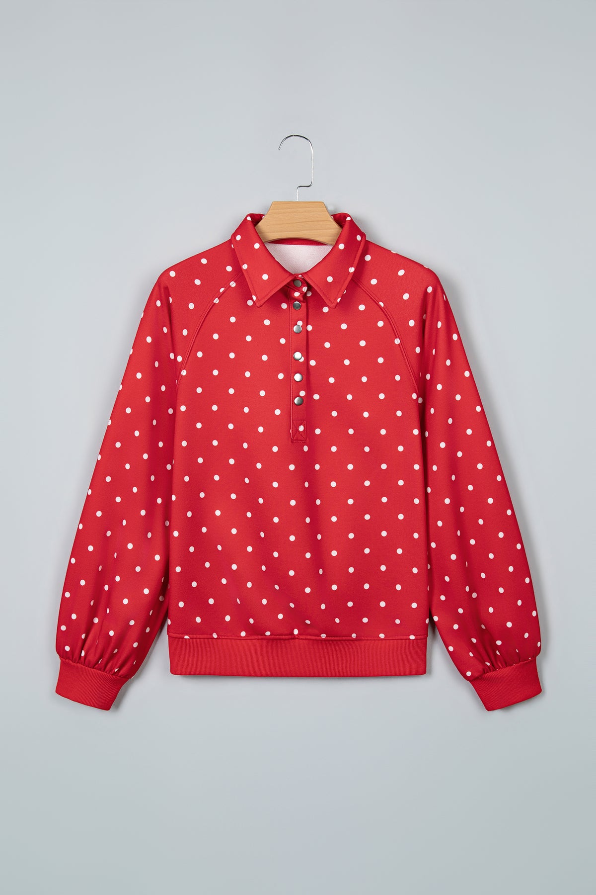 Pink Polka Dot Print Sweatshirt