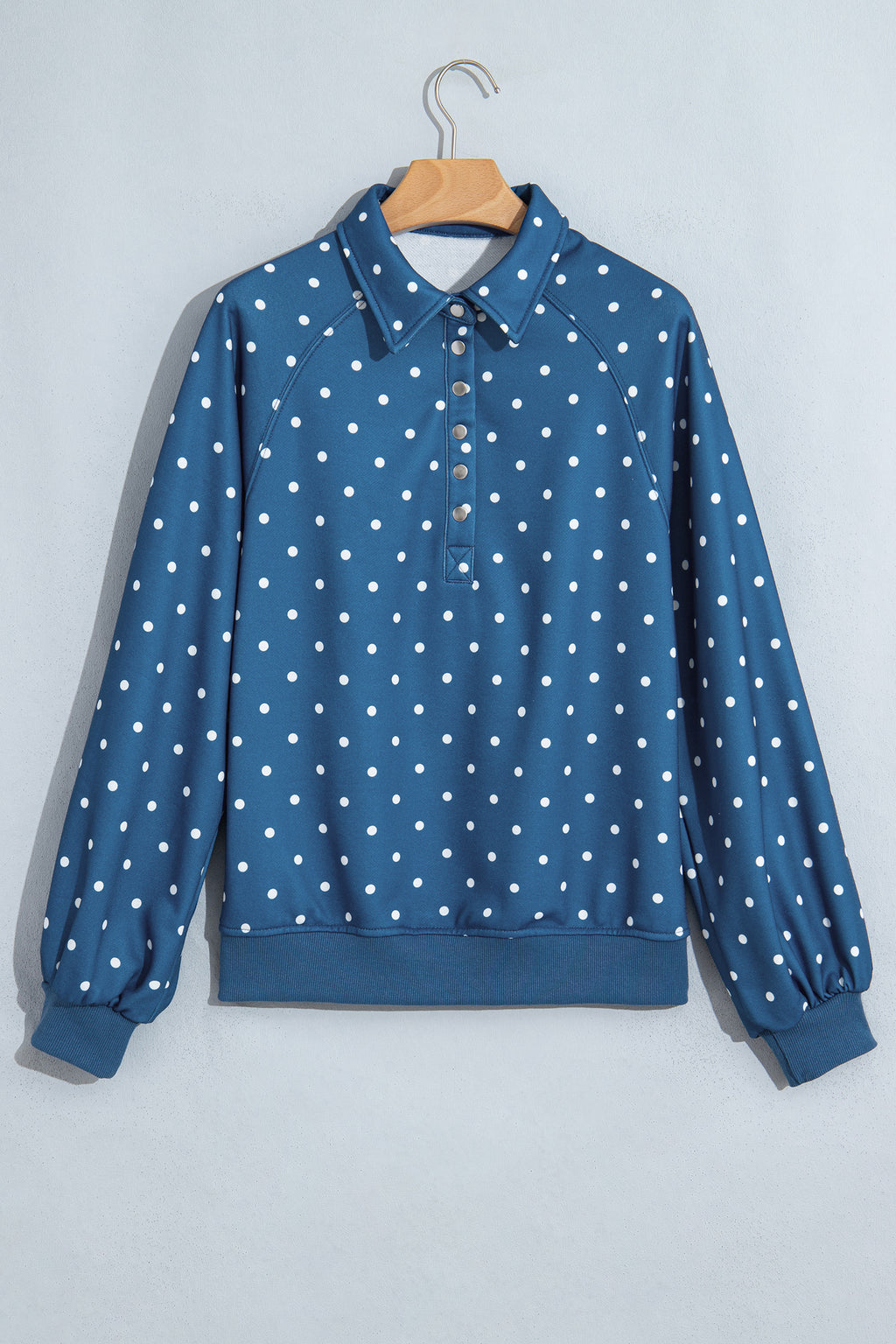 Pink Polka Dot Print Sweatshirt
