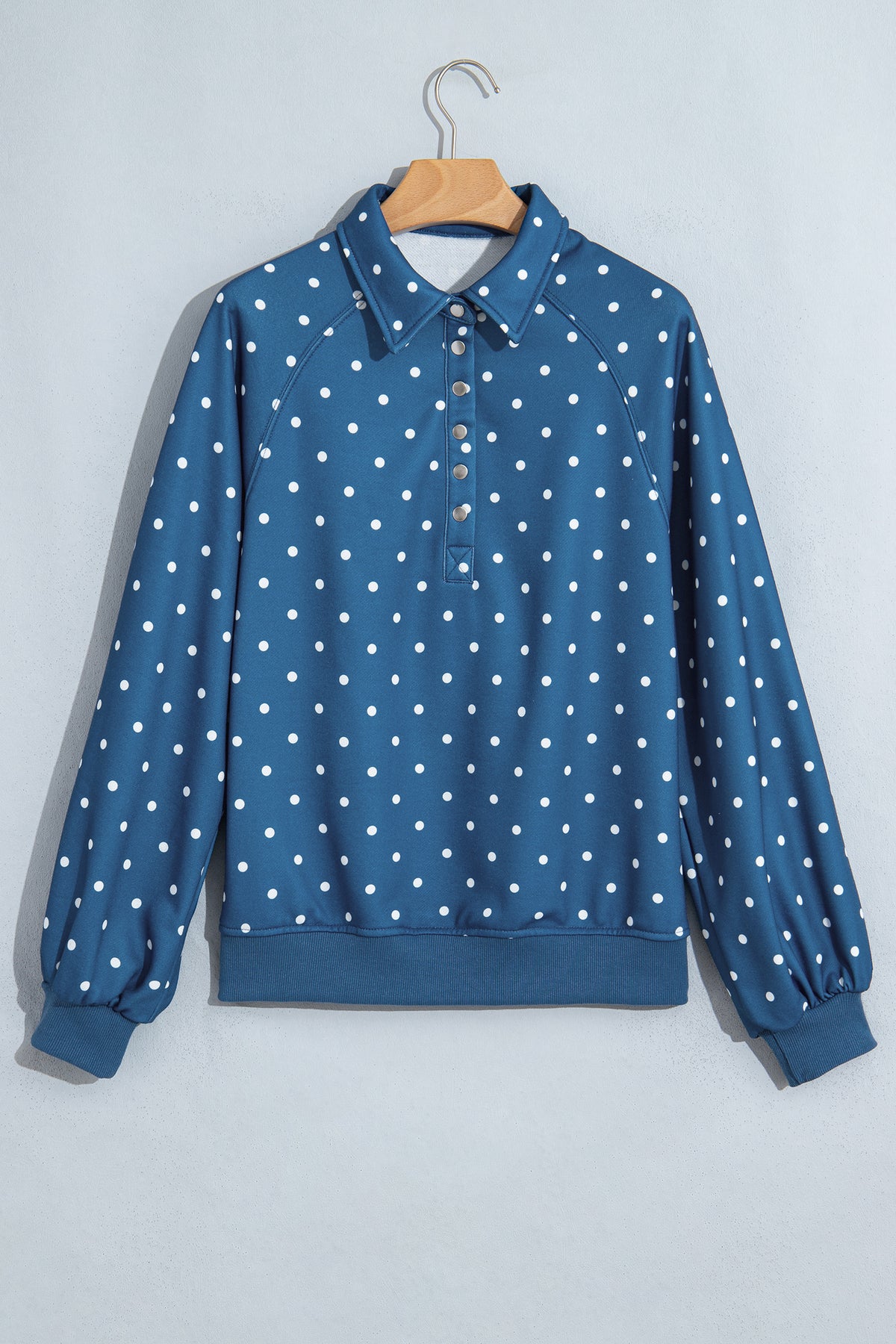 Pink Polka Dot Print Sweatshirt